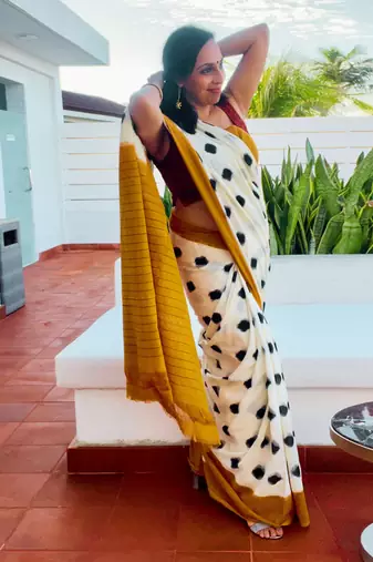Multicolor Ikat Saree Set