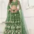 P.GREEN  NET WITH SEQUINS AND THREAD EMBROIDERY WORK SEMI-STITCHED LEHENGA & UNSTITCHED BLOUSE WITH DUPATTA