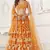 ORANGE NET WITH SEQUINS AND THREAD EMBROIDERY WORK SEMI-STITCHED LEHENGA & UNSTITCHED BLOUSE WITH DUPATTA