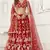 RED NET WITH SEQUINS AND THREAD EMBROIDERY WORK SEMI-STITCHED LEHENGA & UNSTITCHED BLOUSE WITH DUPATTA