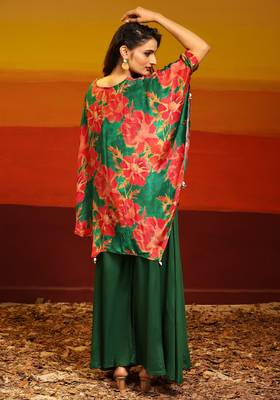 Premium stylish digital printed muslin cord-set kaftan style 5