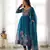 Cobalt Blue Anarkali Organza Silk Flair Stitched Gown