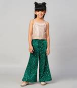 Razzle dazzle girls gold sequins party top with velvet pants