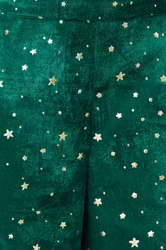 Razzle dazzle girls gold sequins party top with velvet pants