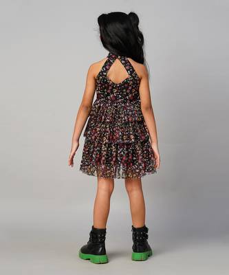 Razzle dazzle girls black georgette party dress 4