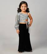 Razzle dazzle girls party grey shimmer top with palazzo pant