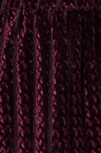 Razzle dazzle girls party wine velvet top with skirt