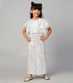 Razzle dazzle girls sequins white party jumpsuit