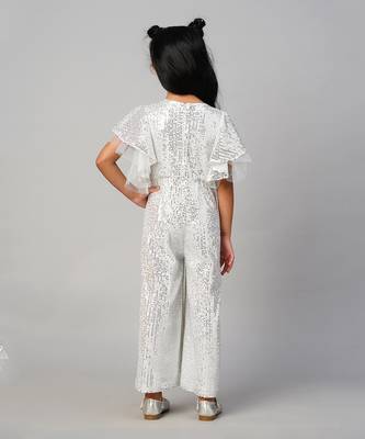Razzle dazzle girls sequins white party jumpsuit 3