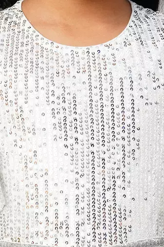 Razzle dazzle girls sequins white party jumpsuit