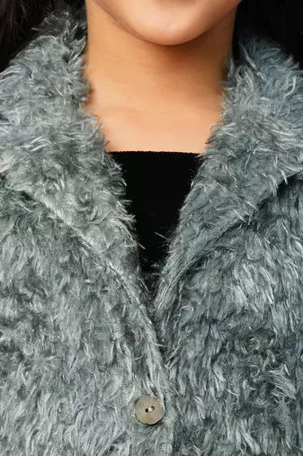 Glam up girls party fur jacket with palazzo pant