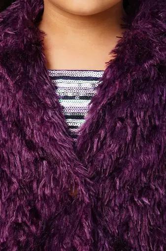 Glam up girls party fur jacket with palazzo pant