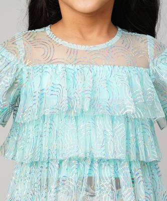 Glam up girls shimmer blue party top 3