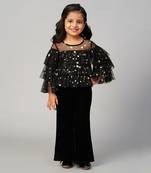 Glam up girls shimmer black party top