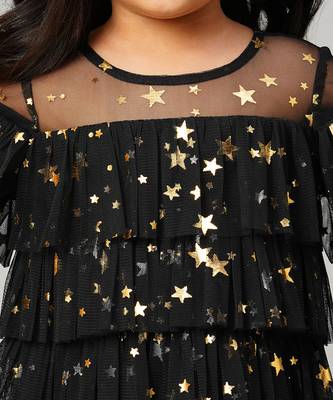 Glam up girls shimmer black party top 3
