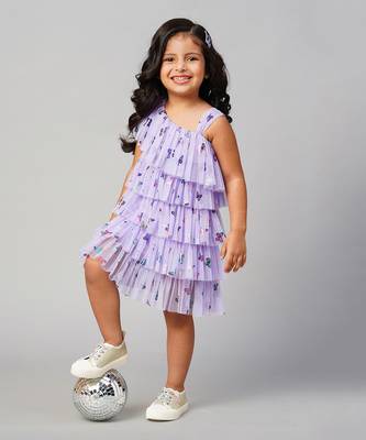 Glam up girls lavender tiered party dress 1