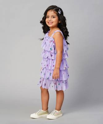 Glam up girls lavender tiered party dress 3