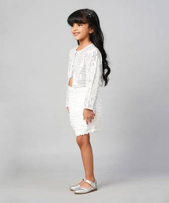 Razzle dazzle sequin party white jacket 2