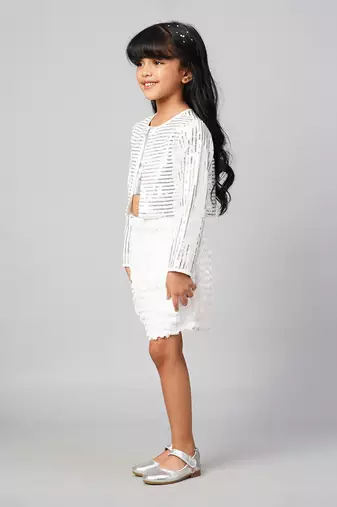 Razzle dazzle sequin party white jacket