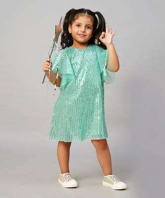 Razzle dazzle girls sea green party dress 1