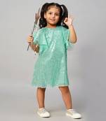 Razzle dazzle girls sea green party dress