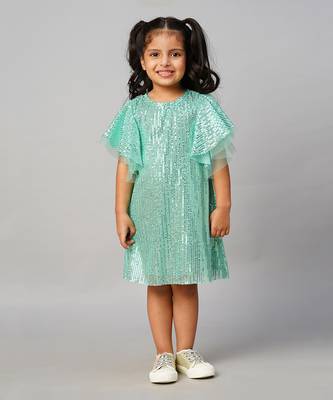 Razzle dazzle girls sea green party dress 2
