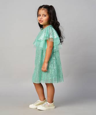 Razzle dazzle girls sea green party dress 3