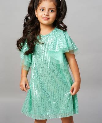 Razzle dazzle girls sea green party dress 4