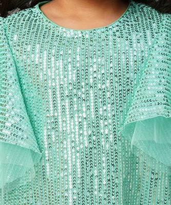 Razzle dazzle girls sea green party dress 5
