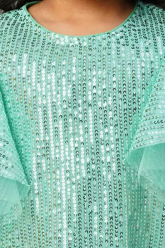 Razzle dazzle girls sea green party dress