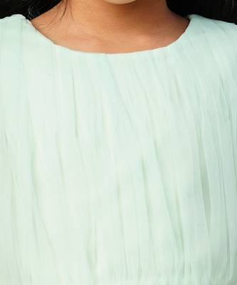 Paris nights girls sea green party skirt with top 4