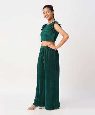 Glam up girls green party co-ord set 3