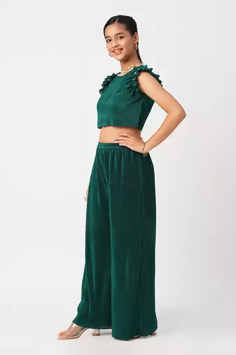 Glam up girls green party co-ord set