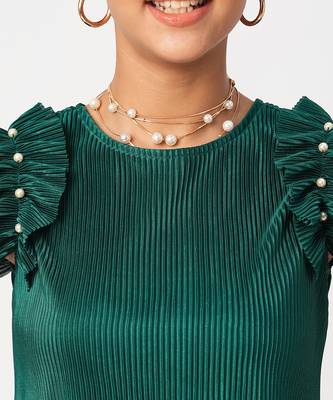Glam up girls green party co-ord set 4