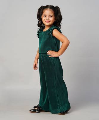 Glam up girls green party co-ord set 2