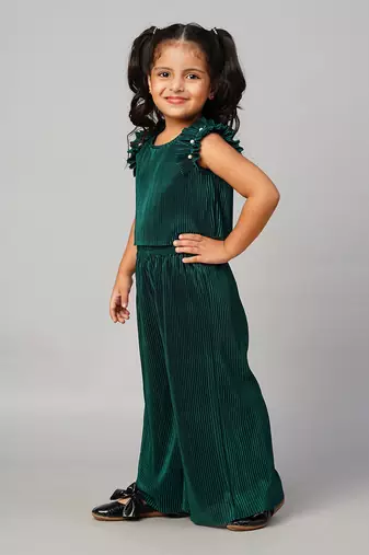 Glam up girls green party co-ord set