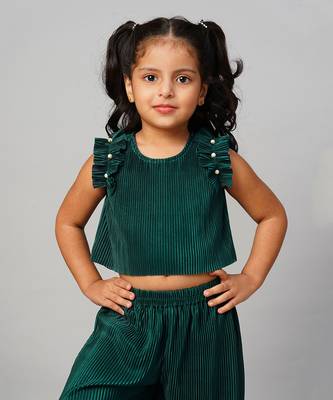 Glam up girls green party co-ord set 4