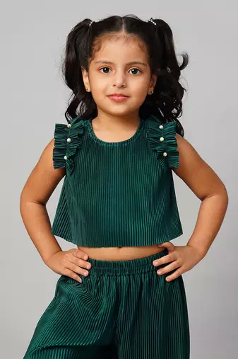 Glam up girls green party co-ord set
