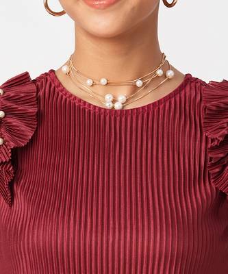 Glam up girls maroon party co-ord set 3