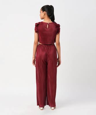 Glam up girls maroon party co-ord set 5