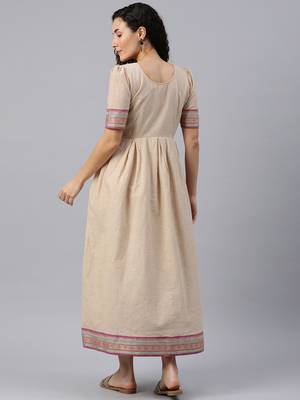 Off white with pink border maternity dress 2