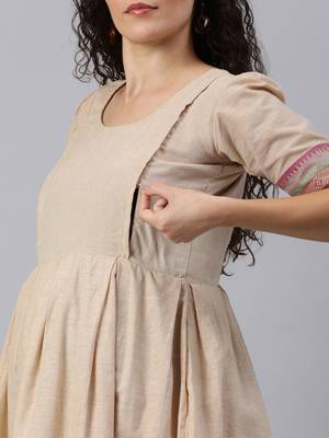 Off white with pink border maternity dress 5