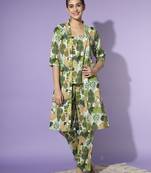 Rangmayee women printed green pure cotton co-ords set