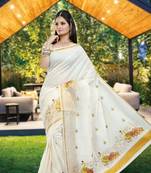 RSV fabrics kerala kasavu cotton saree with running blouse