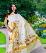 RSV fabrics kerala kasavu cotton saree with running blouse