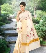 RSV fabrics kerala kasavu cotton saree with running blouse