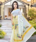 RSV fabrics kerala kasavu cotton saree with running blouse