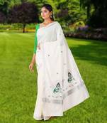 RSV fabrics kerala kasavu cotton saree with running blouse