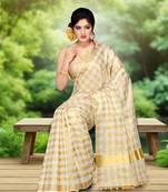 RSV fabrics kerala kasavu cotton saree with running blouse