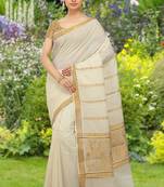 RSV fabrics kerala kasavu cotton saree with running blouse